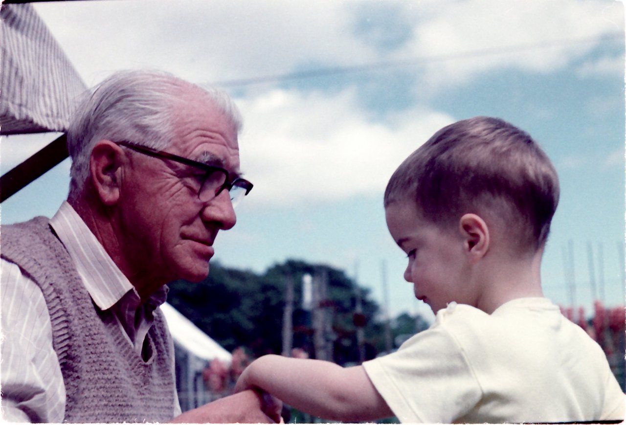 Grandda John Pender with Andrew, ca. 1965